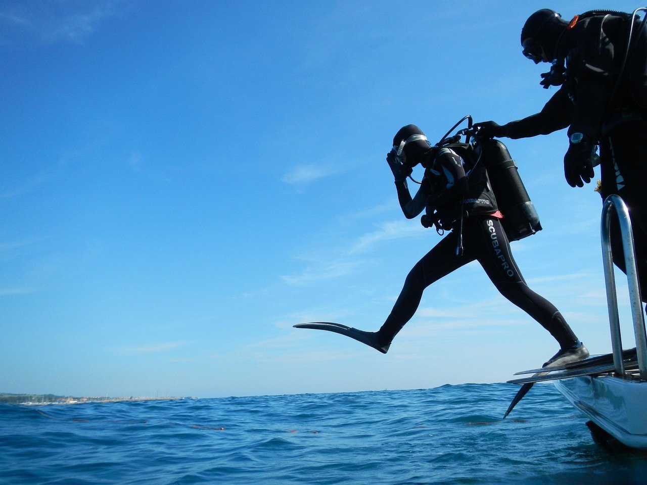 Scuba diver exploring the reef at Netrani Island
